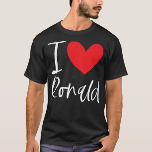 Camiseta Eu Amo Ronald Name Personalizado Boy Man BFF Ronni
