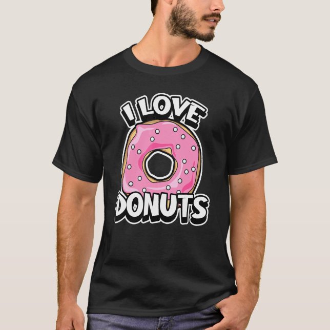 Camiseta Eu Amo Rosquinhas Bonito Humor Comida (Frente)