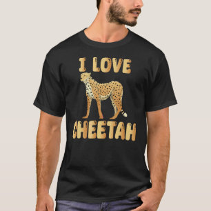 Camiseta Eu Amo Roupa de Guepardo Amo Animal Selvagem Gato