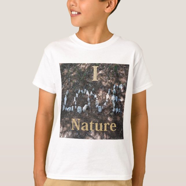 Camiseta Eu Amo Roupas e Presentes da Natureza (Frente)
