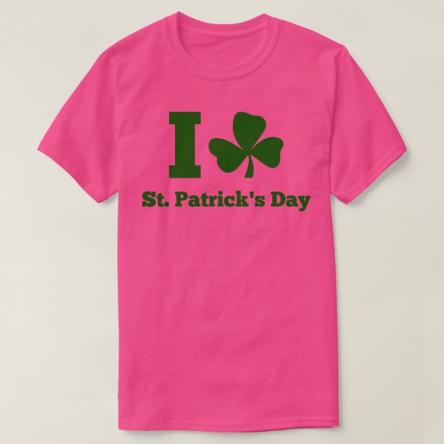 Camiseta EU AMO RUA PATRICK DAY verde (Frente do Design)