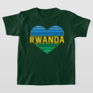 Camiseta Eu Amo Ruanda, Ruanda Ruandese Heart