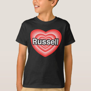 Camiseta Eu amo Russell. Eu te amo Russell. Coração