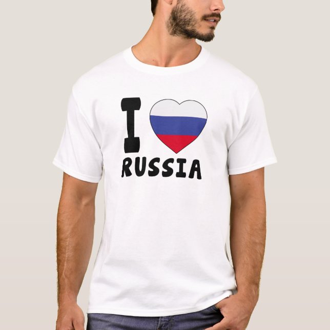 Camiseta Eu amo Rússia (Frente)