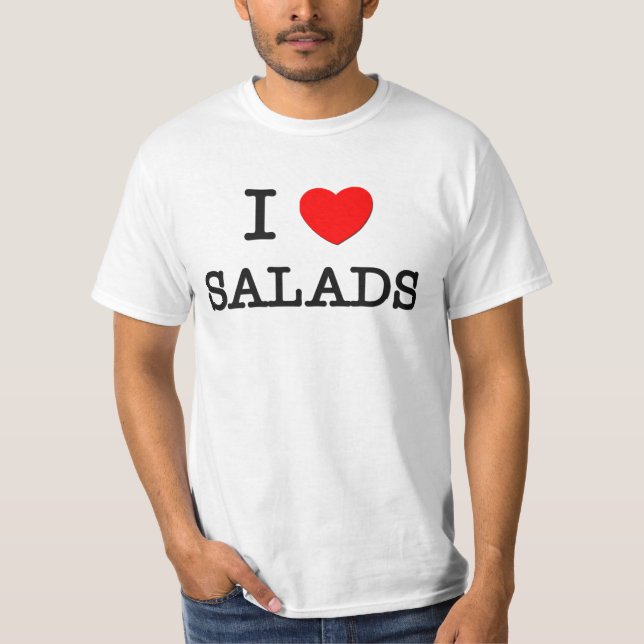 Camiseta Eu amo SALADAS (a comida) (Frente)
