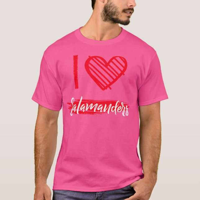 Camiseta Eu Amo Salamandras I Heart Salamanders (Frente)