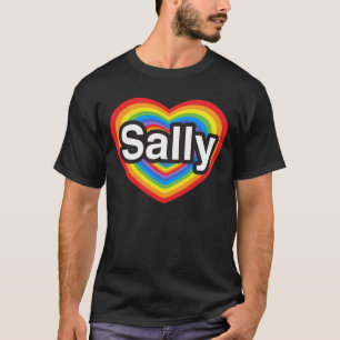 Camiseta Eu amo Sally. Eu te amo Sally. Coração