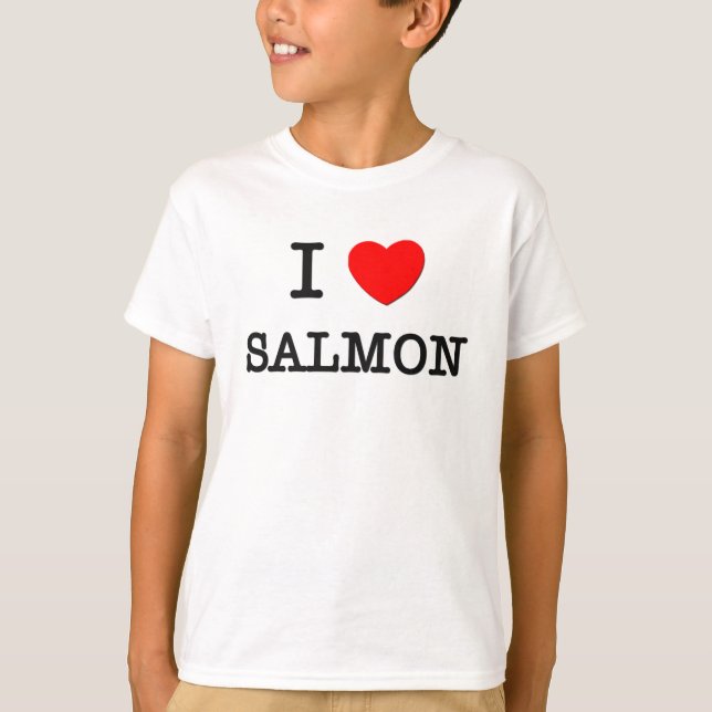 Camiseta Eu amo SALMÕES (a comida) (Frente)