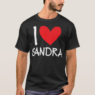 Camiseta Eu Amo Sandra Name Personalizar Menina Mulher BFF 