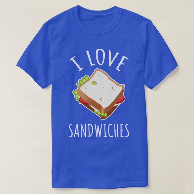 Camiseta Eu Amo Sanduíches (Frente do Design)