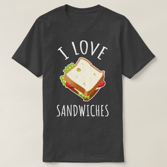 Camiseta Eu Amo Sanduíches (Frente do Design)