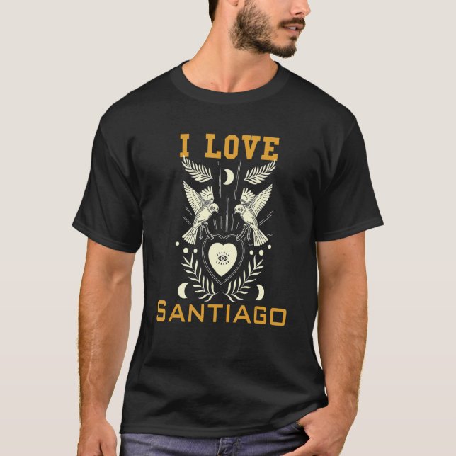 Camiseta Eu amo Santiago (Frente)