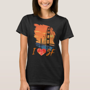 Camiseta Eu amo São Francisco, a ponte Ouro Gate Califo