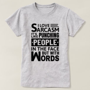 Camiseta Eu Amo Sarcasmo   Citação Sarcástica Engraçada