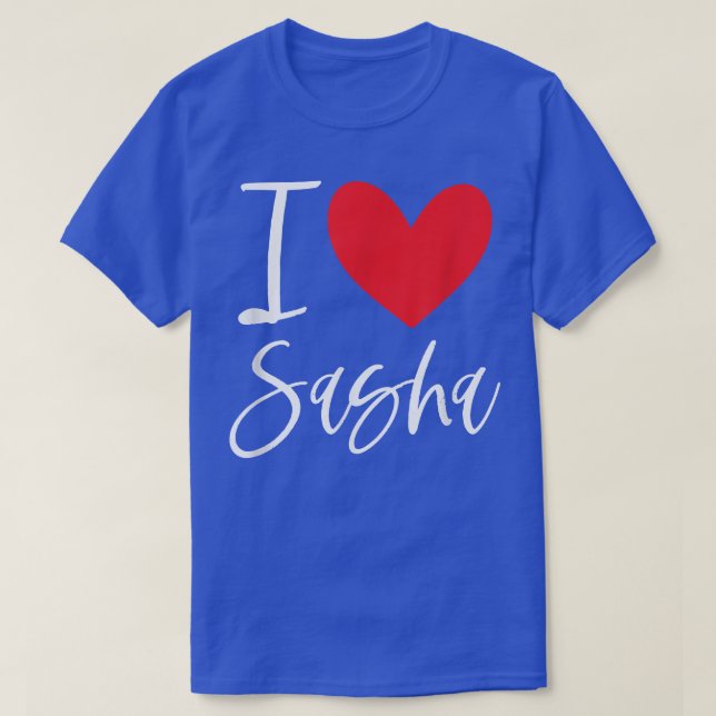 Camiseta Eu Amo Sasha Nome Menina Personalizada Mulher BFF  (Frente do Design)
