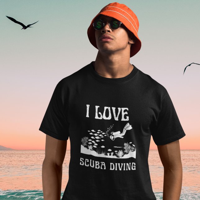 Camiseta Eu Amo Scuba Diving (Criador carregado)