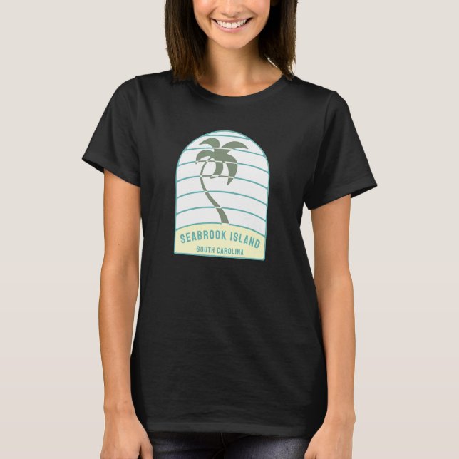 Camiseta Eu Amo Seabrook Island South Carolina Palm Tree Sc (Frente)