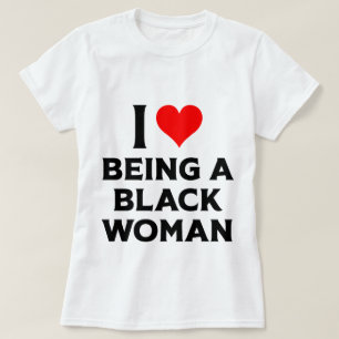 Camiseta Eu Amo Ser Mulher Negra Coração Vermelho