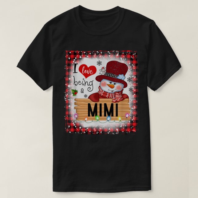 Camiseta Eu Amo Ser Um Cristo Da Família Mimi Snowman (Frente do Design)