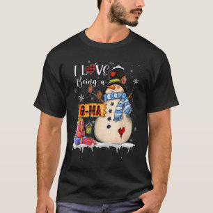 Camiseta Eu Amo Ser Um G ma Boneco de Neve Natal Papai Noel
