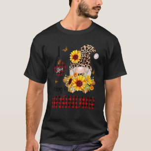Camiseta Eu Amo Ser Uma Avó Gnomo Girassol Leopardo Família