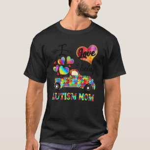 Camiseta Eu Amo Ser Uma Mãe de Autismo Peças de Puzzle Cami