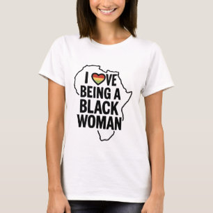 Camiseta Eu Amo Ser uma Mulher Negra Inspiração de Empodera
