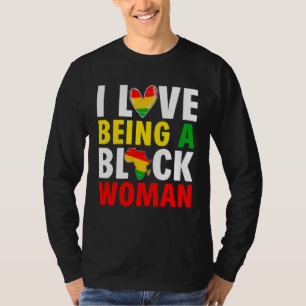 Camiseta Eu Amo Ser Uma Mulher Negra Mês da História Negra