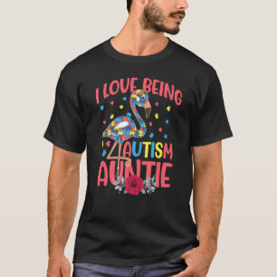 Camiseta Eu Amo Ser Uma Tia de Autismo Conscientização do A