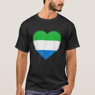 Camiseta Eu Amo Serra Leoa Serra Leoa Sinalizador Coração S