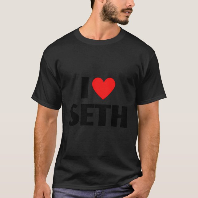 Camiseta Eu Amo Seth Primeiro Nome - I Heart Seth (Frente)