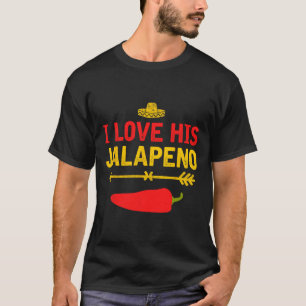 Camiseta Eu Amo Seu Jalapeno Correspondendo Casal Cinco De