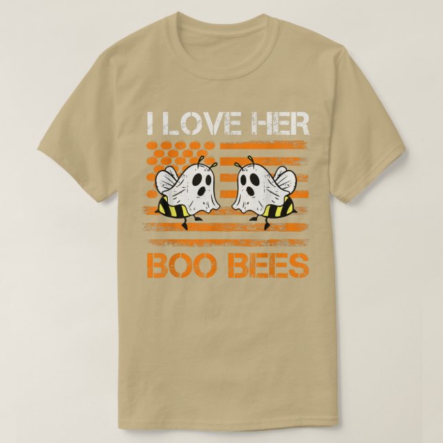 Camiseta Eu Amo Seus Casais De Abelhas Boo Figurino De Hall (Frente do Design)