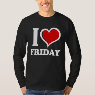 Camiseta Eu Amo Sexta-feira Eu Coração
