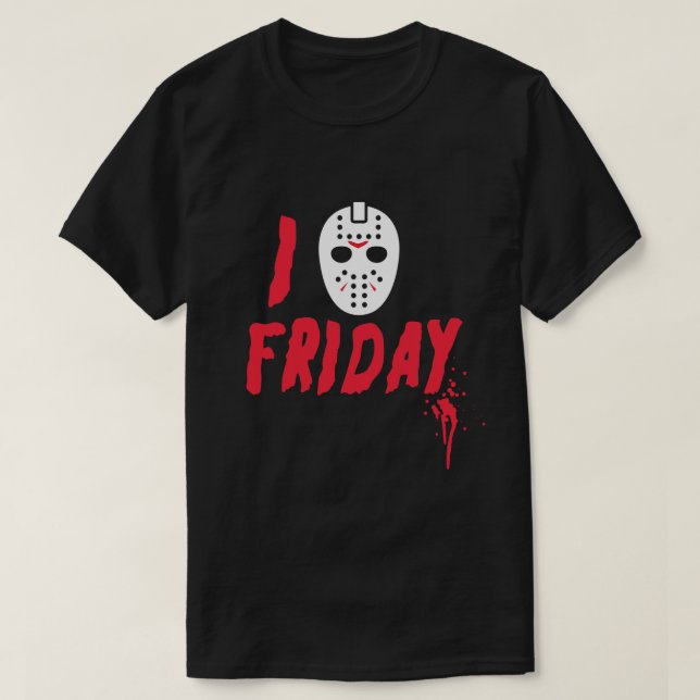 CAMISETA EU AMO SEXTA-FEIRA HORROR FAN (Frente do Design)