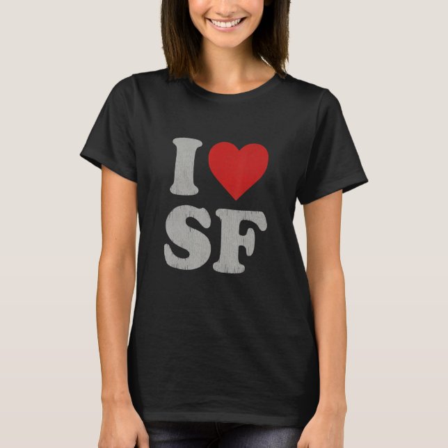 Camiseta Eu amo SF Souvenir Frisco I Heart San Francisco (Frente)