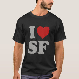 Camiseta Eu amo SF Souvenir Frisco I Heart San Francisco