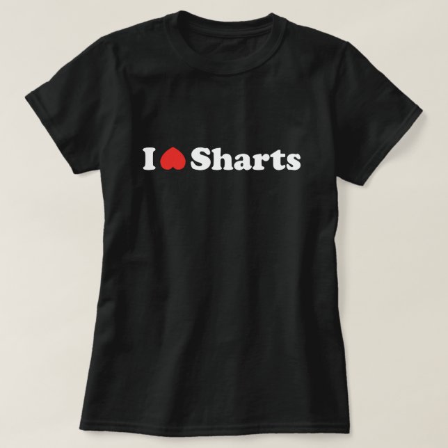 Camiseta Eu Amo Sharts (Frente do Design)