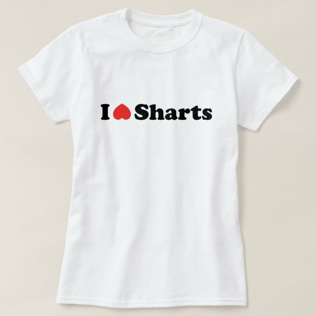 Camiseta Eu Amo Sharts (Frente do Design)