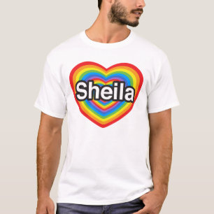 Camiseta Eu amo Sheila. Eu te amo Sheila. Coração