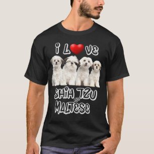 Camiseta Eu Amo Shih Tzu E Maltês