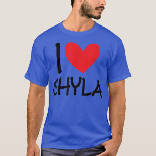 Camiseta Eu Amo Shyla Name Personalizado Mulher BFF Frie