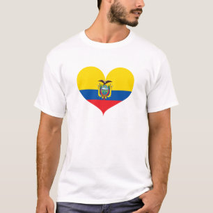 Camiseta Eu Amo Sinalizador Equador