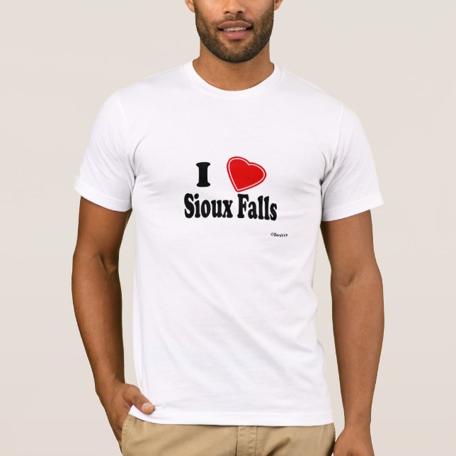 Camiseta Eu amo Sioux Falls (Frente)
