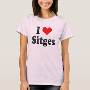 Camiseta Eu amo Sitges, espanha. Mim Encanta Sitges,