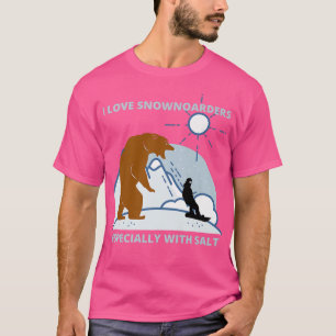 Camiseta Eu amo Snowboarders caçando ursos sarcásticos engr