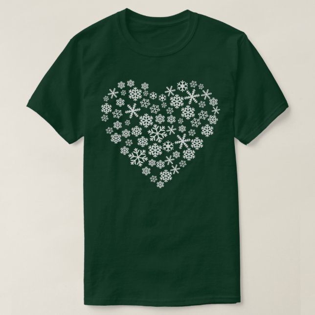 Camiseta Eu amo Snowflake Heart (Frente do Design)