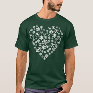 Camiseta Eu amo Snowflake Heart