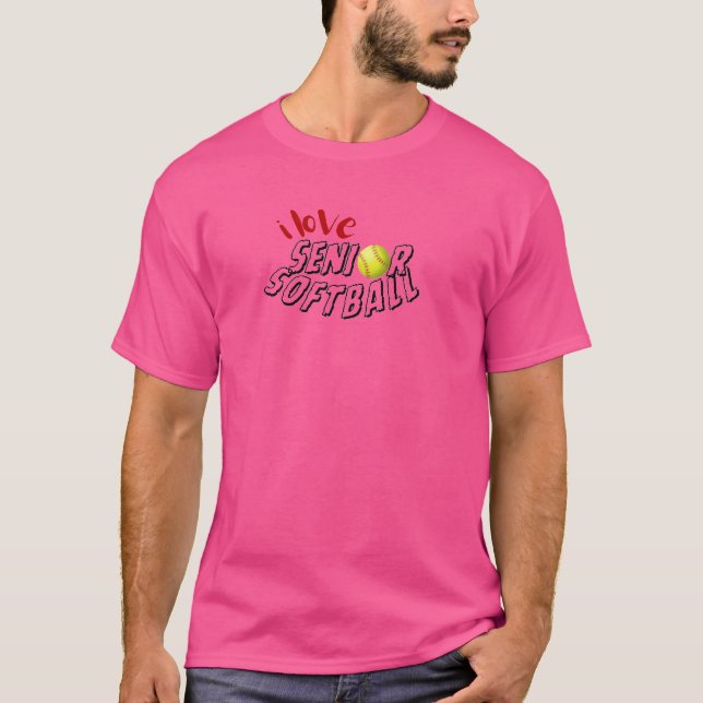 Camiseta Eu Amo Softbol Sênior (Frente)