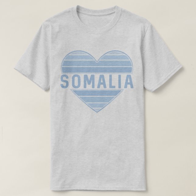 Camiseta Eu Amo Somália, Coração Somali (Frente do Design)